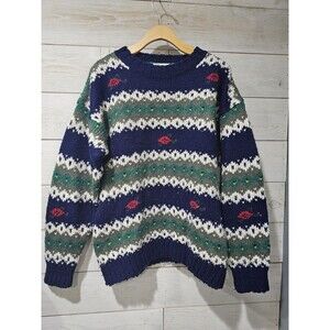 Vintage Boundary Waters Grandpa Sweater Men's / Unisex M Thick Knit Wool Blend F
